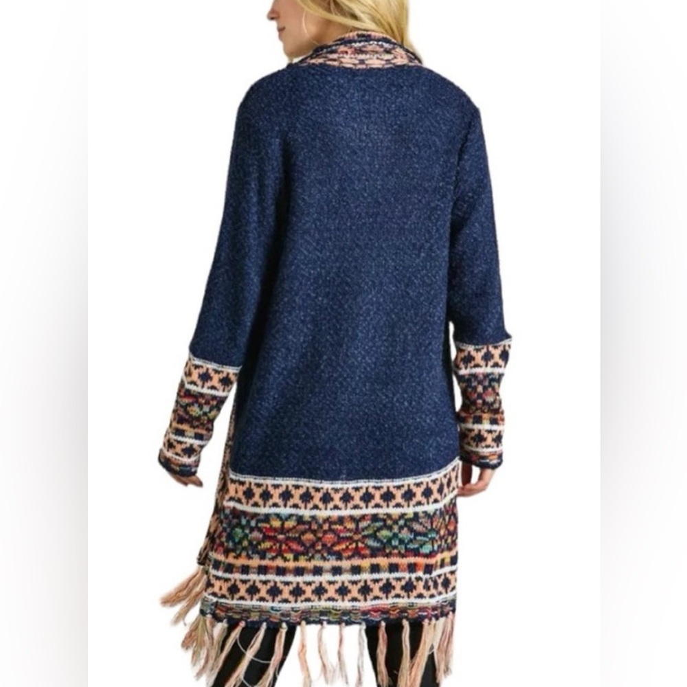 Adora Longline Multi Color Boho Open Cardigan. Fr… - image 6